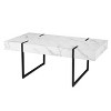 Wennan Modern Faux Marble Cocktail Table Black/White - Aiden Lane: Chic, Rectangular, Loop Leg Design - image 4 of 4