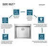 Serene Valley 25 by 22 Inches 16 Gauge No Groove Bottom Stainless Steel Dual Mount Kitchen Sink with Rear Drain and Heavy Duty Grids - 2 of 4