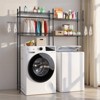 VEVOR Over Washer and Dryer Storage Shelves, 4 Tiers Laundry Room Drying Rack with Hanger Rod and Hooks, Two Rows Washer Shelves Space Saver, Black - 2 of 4