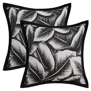 REGALWOVEN Chenille Leaf Pattern Decorative Throw Pillow Covers 18 x 18 Inch Pack of 2 - 1 of 4