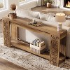 Hommoo Narrow Console Table with Storage Brown - 4 of 4
