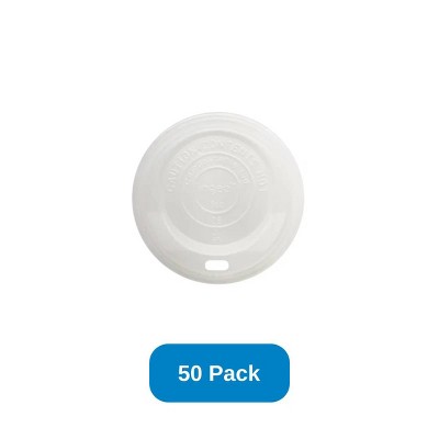 World Centric Lid for 8 oz Hot Cups Compostable CPLA - Pack of 50
