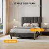 Upholstered Platform Bed Frame with Adjustable Headboard, Modern Mattress Foundation, Wooden Slats Supports, No Box Spring Needed - 4 of 4