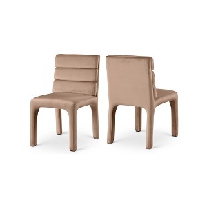 Meridian Furniture,Kai Velvet Dining Chair, Set of 2 - 1 of 4