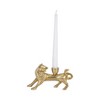 Lion-Shaped Taper Candle Holder Metal - Boho Glam Aluminum Decorative Candle Stand - Home & Office Accent for Living Room, Bedroom - 4" Gold - 2 of 4
