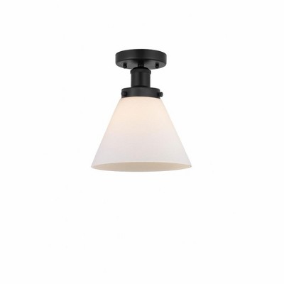Cone - 1 Light Semi-Flush Mount In Industrial Style-9.75 Inches Tall and 7.75 Inches Wide