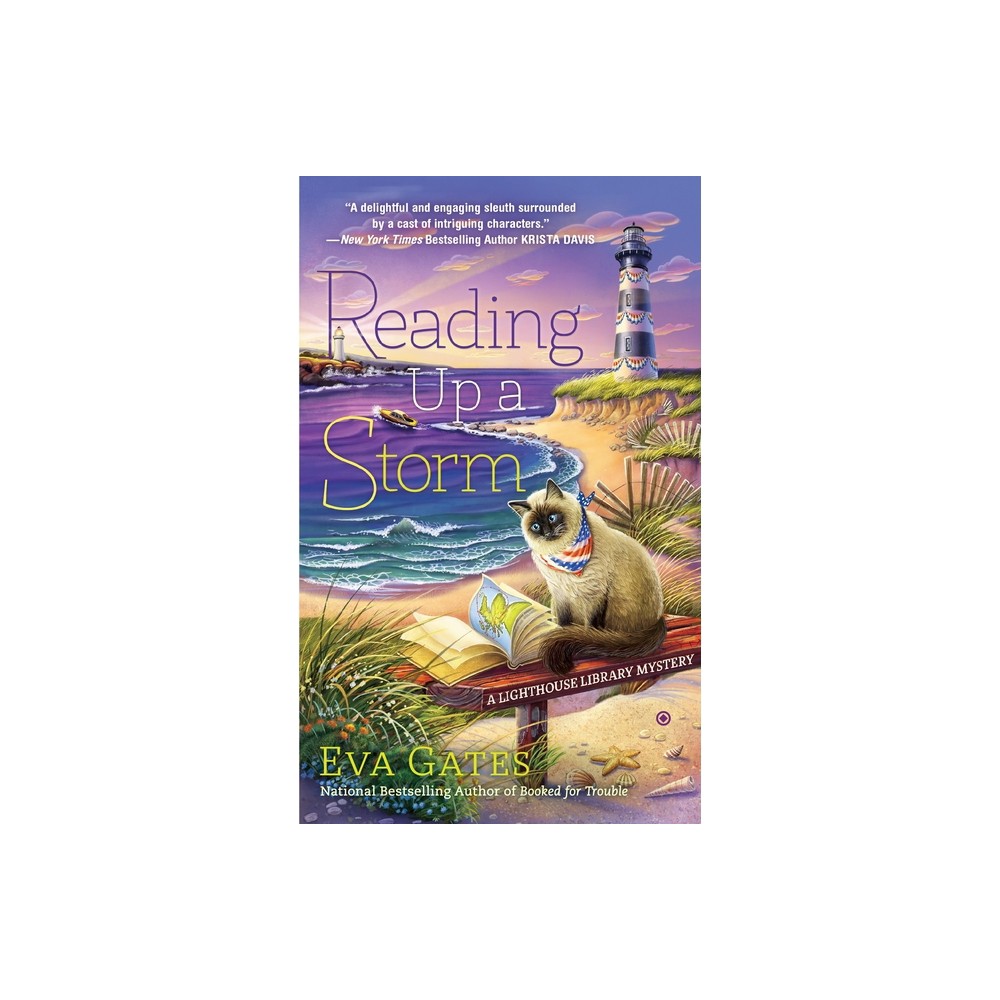 Reading Up a Storm - (Lighthouse Library Mystery) by Eva Gates (Paperback)