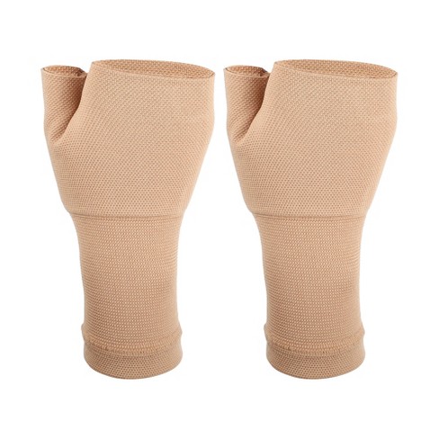 Unique Bargains Wrist Support Compression Sleeves Elastic Thin Wrist Brace  For Women And Men 1 Pair Beige M : Target