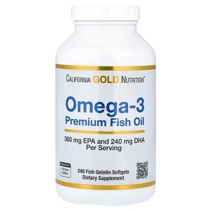 Omega-3 Premium Fish Oil by California Gold Nutrition, Concentrated Formula with EPA & DHA, Support for Optimal Lipid Profile & Immune System, Gluten - 1 of 4