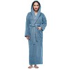Arus Women's Turkish Terry Cotton Hooded Robe, Full Length Long Bathrobe with Hood - 2 of 4