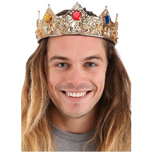 HalloweenCostumes.com   Men  Men's Gold King Crown, Orange - 1 of 4
