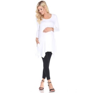 Maternity 3/4 Sleeve Kayla Tunic with Pockets - White Mark - 1 of 3
