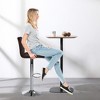 Bar Stools 1 Set of 2, Counter Height Bar Stools, Square Cushion Bar Stools with Back, Footstool, Cafe,  2 pieces - 4 of 4