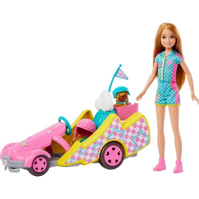 Barbie Stacie Racer Doll with Go-Kart Toy Car, Dog, Accessories, & Sticker  Sheet (Target Exclusive)