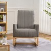 VECELO Modern Glider Rocker Chair with USB Port Armchair & Side Pocket, Faux Leather Upholstered Rocking Chair for Living Room Balcony - 4 of 4