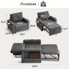 Dyonery 3-in-1 Sleeper Sofa Chair Bed, 42.5" W Convertible Sleeper Chair with Pull Out Bed, USB Charging Ports & Side Table, Cup Holder - 2 of 4