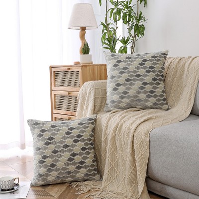 Kate Aurora 1 Piece Nolita Argyle Raised Chenille Ultra Plush & Fluffy 18"x 18" Filled Accent Throw Pillow With Removable Zipper Shell/Cover