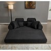 TiramisuBest Floor Couch, Convertible Floor Sofa Bed with Pillow, Chenille Fabric Compression Futon Couch Sleeper for Living & Bedroom, Gray - 4 of 4