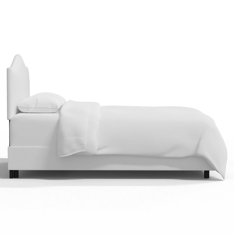 Skyline Furniture Queen Custom Upholstered Curved Headboard Bed Off White, 5 of 8