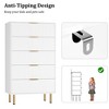 5 Drawer Dresser for Bedroom, 47" Tall Wooden Chest of Drawers with Gold Handle, Fluted Storage Dresser Organizer, Closet Dresser for Bedroom - 4 of 4