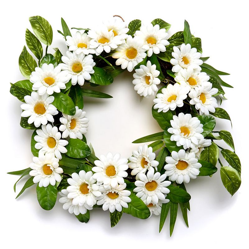 The Lakeside Collection Sunshine Daisies Home Decor - Lighted Wreath, 1 of 6