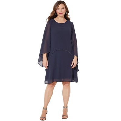 Catherines Women's Plus Size Sheer Elegance Chiffon Dress