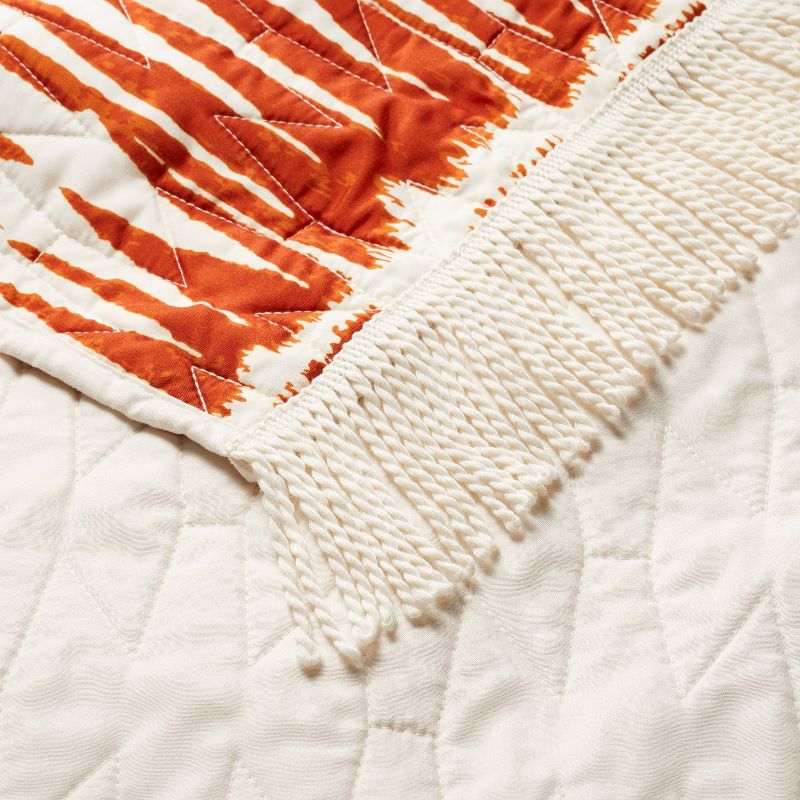 Printed with Fringe Groove Print Quilt White/Burnt Orange - Opalhouse™ designed with Jungalow™, 5 of 12