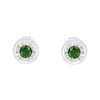 Haus of Brilliance Silver 1/4 Cttw Green Diamond Miracle-Set Stud Earrings - 2 of 4