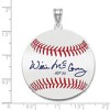 Black Bow Jewelry Sterling Silver Willie McCovey Signature LG Enamel Baseball Pendant - 4 of 4