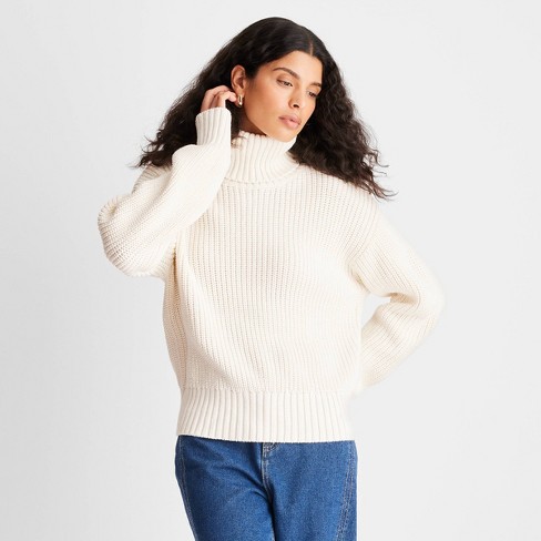 Women's Mock Turtleneck Boxy Pullover Sweater - Wild Fable™ Dark Blue Xxs :  Target