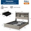 Storage Bed Frame with Bookcase Headboard & Charging Station, 4 Drawers, No Box Spring Needed - 2 of 4