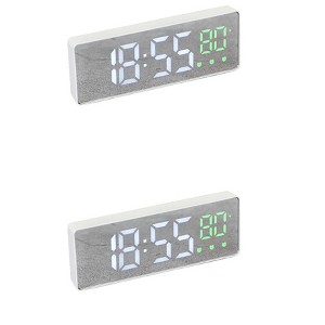 REGALWOVEN 2 Pcs Plastic Digital Corded Adjustable Accurate Dimmable Electric Alarm Clock 6.3 x 2.4 x 1 inch - 1 of 4