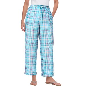 Woman Within Plus Size Petite Seersucker Pant - 1 of 4