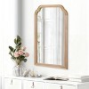 Okak Modern Half-Rounded Corner Decorative Wall Mirror for Entryway,Bathroom,Solid Wood Home Decor Vanity Mirror for Bedroom - 3 of 4