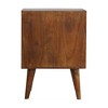 Chestnut Cube Carved Bedside - image 2 of 4