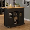 Kitchen Island with Storage, 41'' Storage Island with Drawer, Open Shelf and Door Cabinet, Rolling Cart - 3 of 4