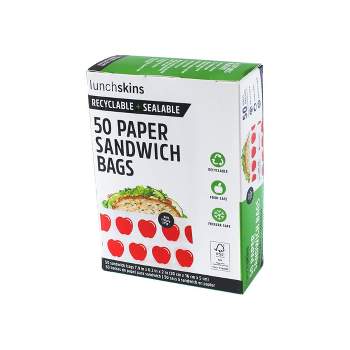Lunchskins Recyclable & Sealable Paper Sandwich Bags - Apple - 50ct