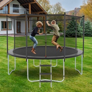 Trampoline with Safety Enclosure Net, Outdoor Trampoline with Heavy Duty Jumping Mat and Spring Cover Padding for Kids and Adults - 1 of 4