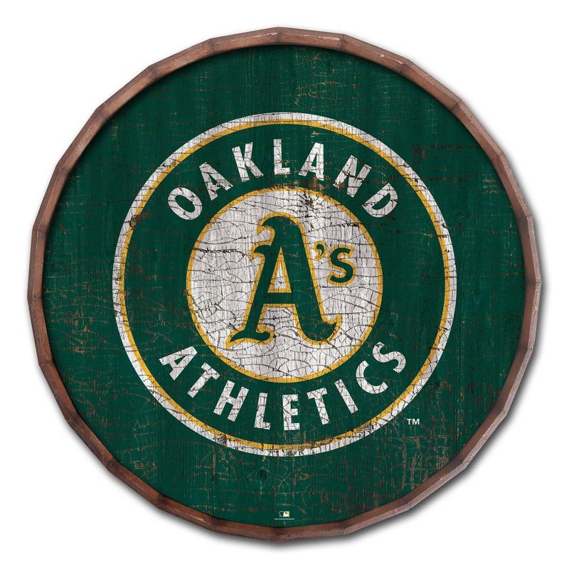 MLB Oakland Athletics Cracked Color 24&#34; Barrel Top, 1 of 4