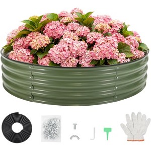 4×4×1 Ft Round Galvanized Steel Raised Garden Bed,Outdoor Metal Planter Box for Vegetables and Flowers - 1 of 4