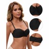 INSPIRE CHIC Women's Convertible Bra Half Cup French Underwire Maximizer Push Up Bow Decoration Lingerie - 3 of 4