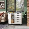 5-Drawer Wood Dresser Chest with Door, Mobile Storage Cabinet, Printer Stand for Home Offic - 3 of 4