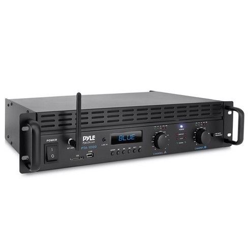  PyleUsa Amplificador de potencia Bluetooth de 2 canales – 2000  W Bridgeable Rack Mount Pro Audio Audio Receptor estéreo inalámbrico con  entrada TRS XLR, LCD, modo puente, ventilador de refrigeración – :  Electrónica