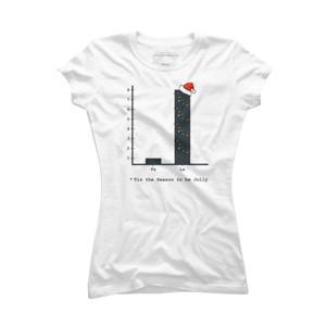 Junior's Design By Humans Christmas Carol Bar Graph By Bethcentral T-Shirt - 1 of 3