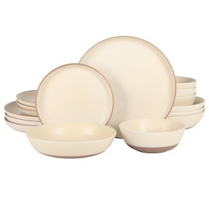 Gibson Elite Laguna Bliss 16 Piece Stoneware Reactive Glaze (Service for 4) Ceramic Plates and Bowls Dinnerware Set - 1 of 4