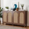 Hommoo 59 Inches Rattan Buffet Cabinet with Storage Dark Brown - 3 of 4