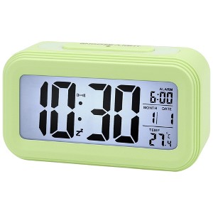 REGALWOVEN Digital Battery Powered Plastic Auto-Sensor Night Light Alarm Clock 5.3"L x 1.8"W x 3.0"H 1 Pc - 1 of 4