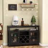 Dexmalle Modern Black Storage Buffet Cabinet with Glass Doors - 3 of 4