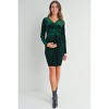 Hello Miz Women's Long Sleeve Velvet V Neck Wrap Maternity Dress - 4 of 4