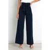 Women's High Waist Wide Leg Pants, Belted Dress Trousers for Office Work, Comfortable Flowy Palazzos - 2 of 3